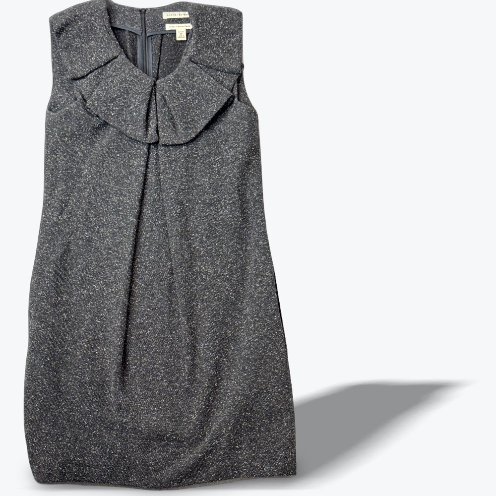 Banana Republic Petite 0P Tweed‎ Sheath Dress Wide Collar Italian Yarn